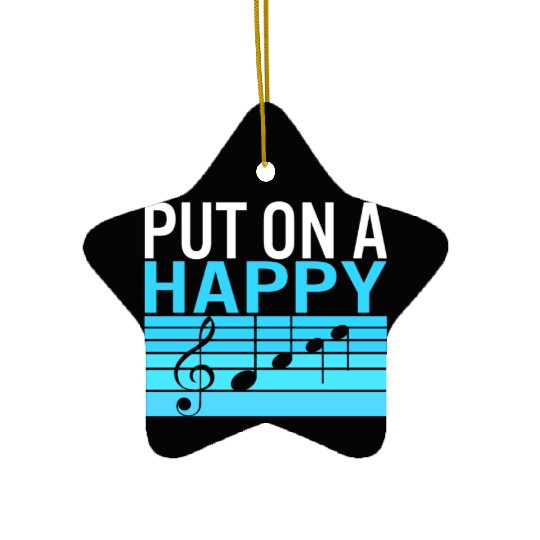 Music Teacher Ceramic Ornaments, Put On A Happy Ceramic Ornaments, Gift For