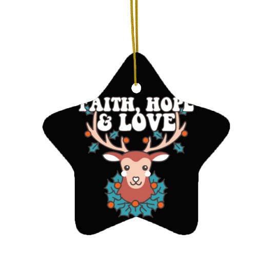 Religious Family Faith Hope Love Christmas Ceramic Ornaments