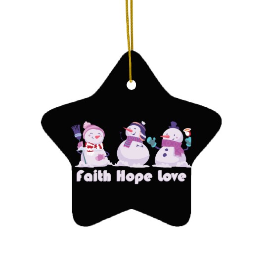 Faith Hope Love Religious Family Christmas Ceramic Ornaments