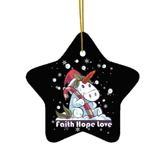 Faith Hope Love Religious Family Christmas Ceramic Ornaments