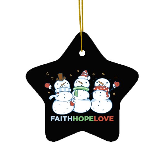 Religious Family Faith Hope Love Christmas Ceramic Ornaments