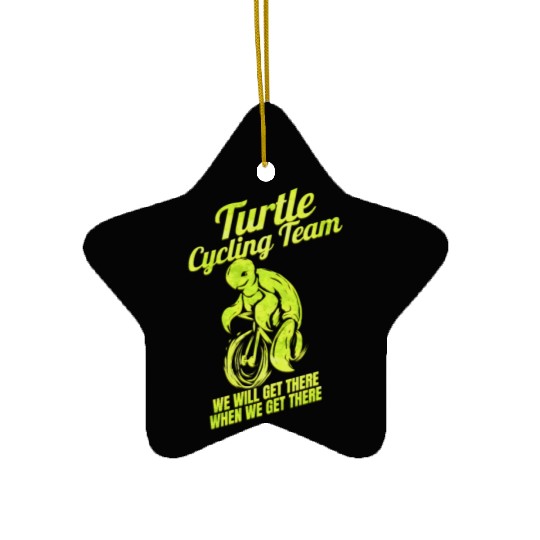 Cyclist Funny Gift Bicycle Tour Bike Turtle Ceramic Ornaments