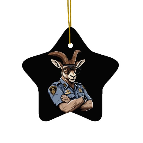 Police Capricorn Ceramic Ornaments