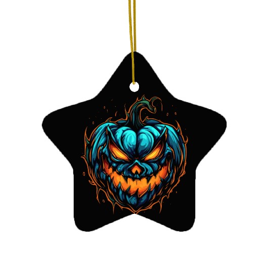 Spooky Colorful Halloween Pumpkin Ceramic Ornaments