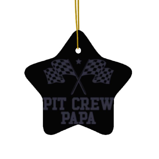 Pit Crew Papa Racing Enthusiast Racer Birthday Ceramic Ornaments