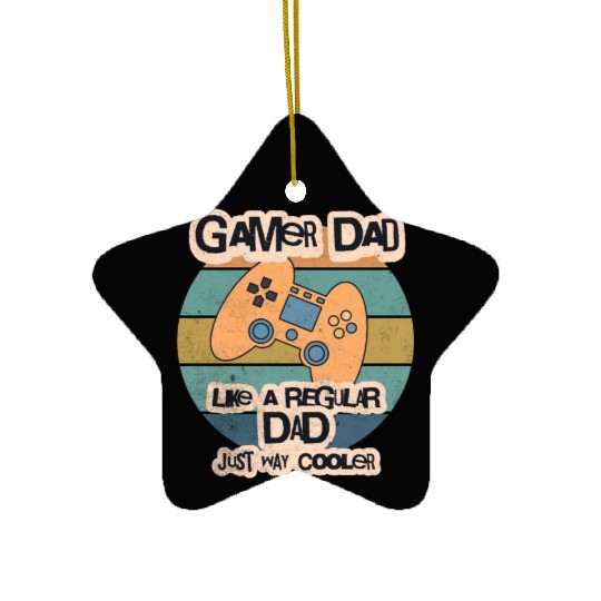 Cool Retro Gamer Dad Ceramic Ornaments