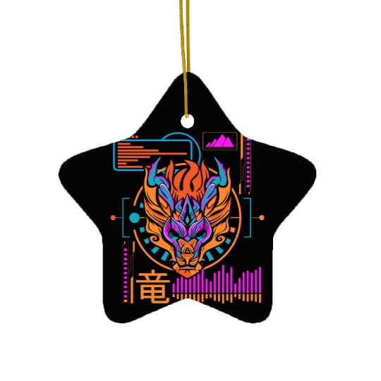 Cyberpunk Cyber Gamer Technology Ceramic Ornaments