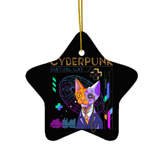 Cyborg Retro Gamer Scifi Ceramic Ornaments