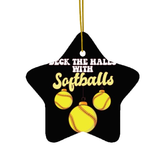 Softball Player Catcher Christmas Balls Deck The Ceramic Ornaments