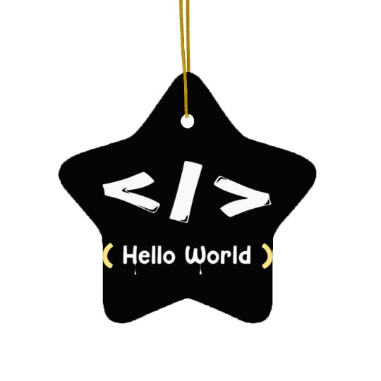 hello world white Ceramic Ornaments