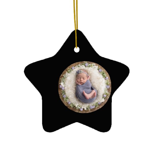 Lavender newborn girl pictures Ceramic Ornaments