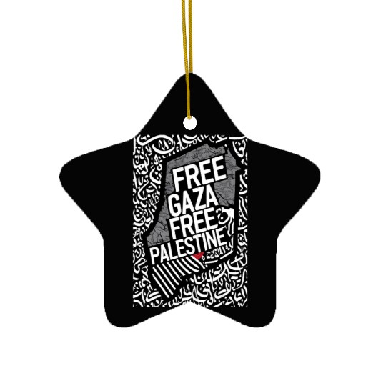 free palestine support palestine Ceramic Ornaments