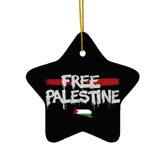 graffiti free palestine Ceramic Ornaments
