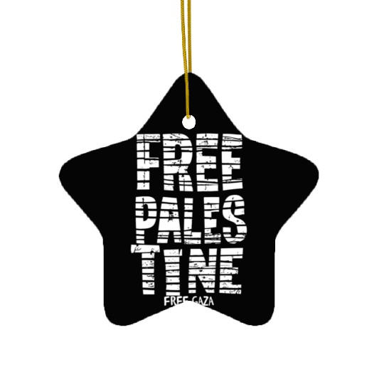 free palestine white Ceramic Ornaments