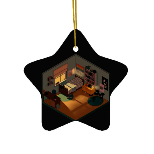 Heartstopper isometric bedroom Ceramic Ornaments