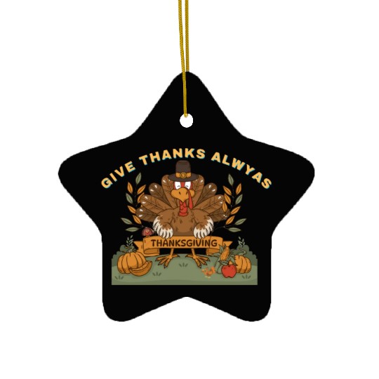 Thanksgiving Bounty - Classic Design for you Ceramic Ornaments