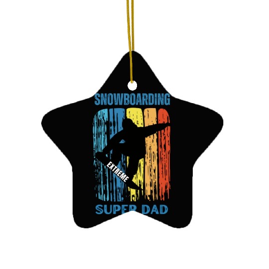 Snowboarding Super Dad - Best snowboarder Ceramic Ornaments