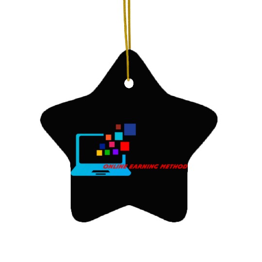 online computer earning logo Ceramic Ornaments