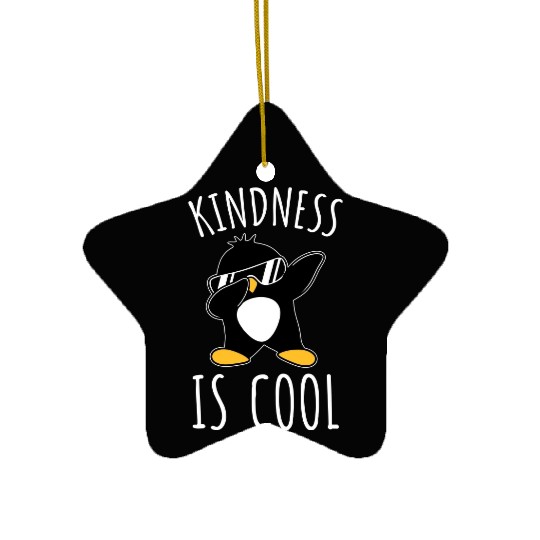 Kindness Is Cool Dabbing Dab Dance Funny Penguin Ceramic Ornaments