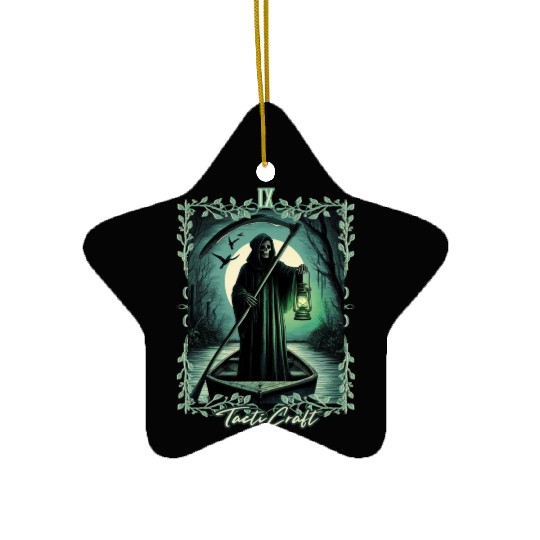 Death's Grim Lantern Tarot on River Styxs Ceramic Ornaments