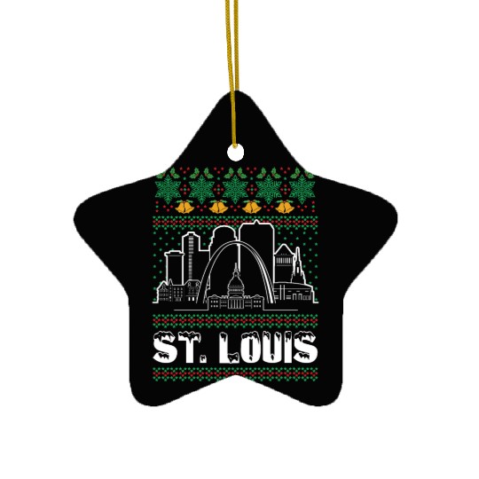 St. Louis Missouri Ugly Christmas Ceramic Ornaments