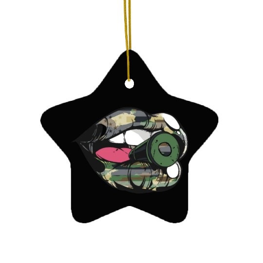 US Armed Forces Military Lip Bullet Army First Res Ceramic Ornaments