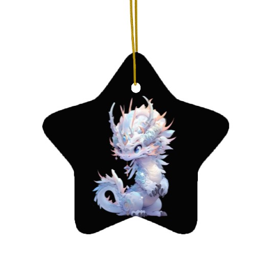 Chibi storybook dragon Ceramic Ornaments