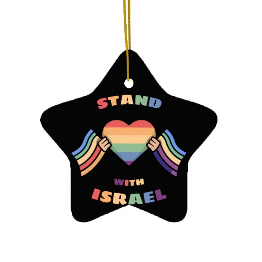 LGBTQ community STANDS WITH ISRAEL Ceramic Ornaments