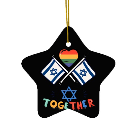 LGBTQ community STANDS WITH ISRAEL Ceramic Ornaments