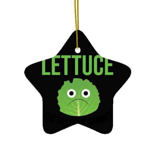 Lettuce The Taste of Sadness Funny Vegan Green FF Band Ceramic Ornaments