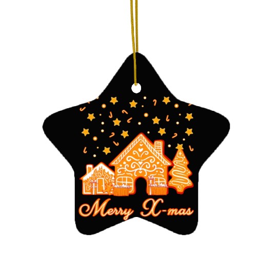 Christmas Cookie Merry X-mas. Ceramic Ornaments