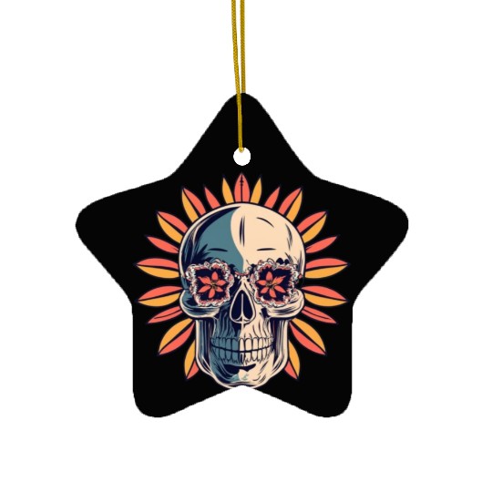 Vintage Aboriginal Skull Ceramic Ornaments