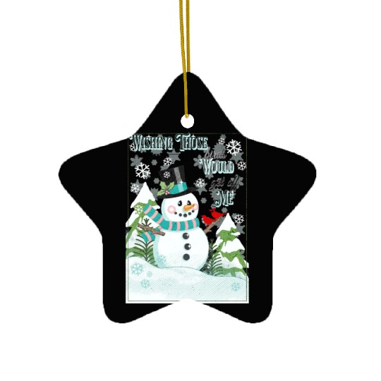 Funny Cranky Snowman Ceramic Ornaments