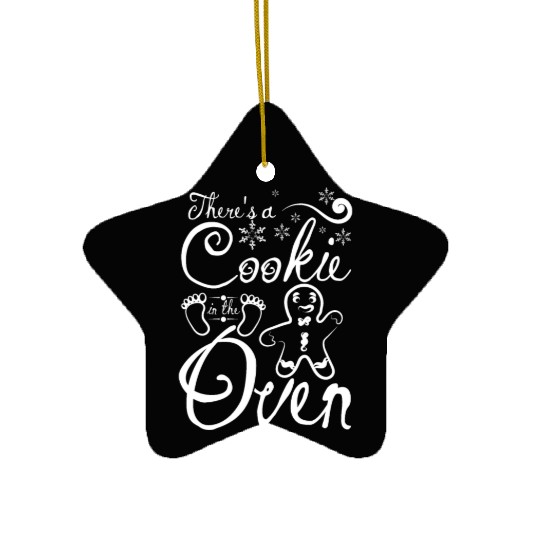 Christmas pregnant, there's a cookie in the oven Ceramic Ornaments