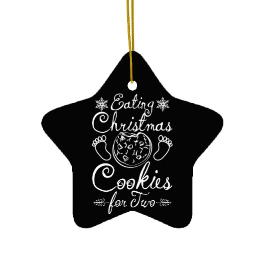 Becoming a Mom, Eating christmas cookies for two Ceramic Ornaments