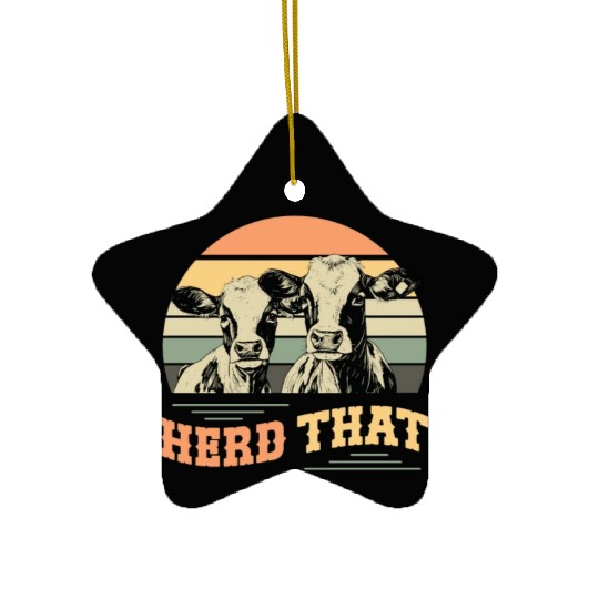 Cattle Farming Herd That Retro Livestock Farmers Ceramic Ornaments