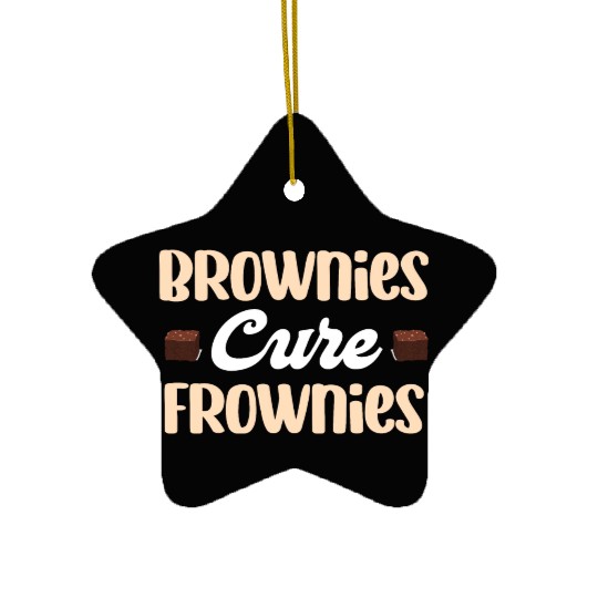 Brownies Cure Frownies Fudge Cookie Marshmallow Ceramic Ornaments