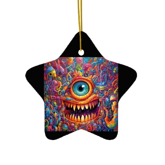 Going On a Little Trip - Cyclops and Teeth Psyched Ceramic Ornaments