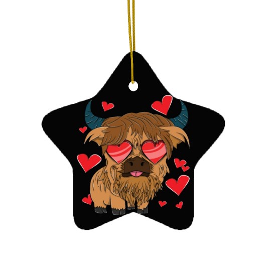 Plain Highland Cow Ceramic Ornaments