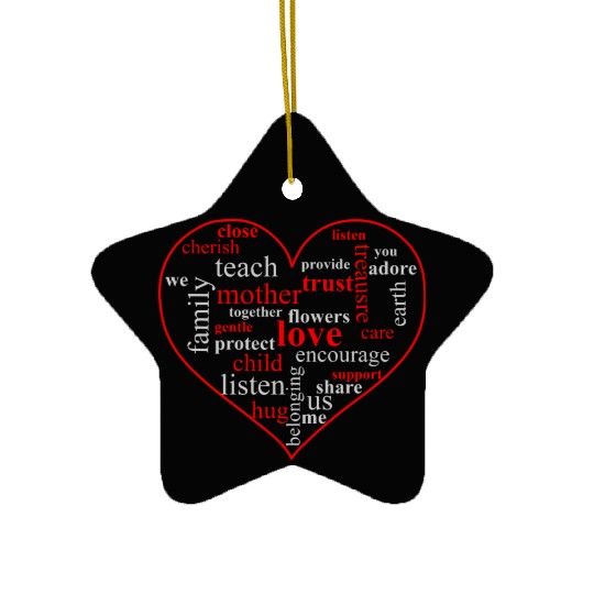 Family Love Heart Ceramic Ornaments