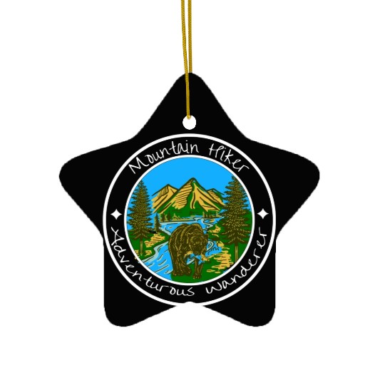 Mountain Hiker Bear Wilderness Ceramic Ornaments