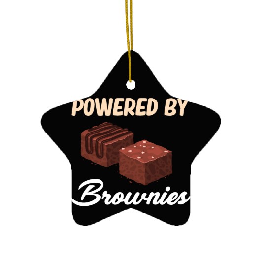 Powered By Brownies Lover Fudge Cookie Ceramic Ornaments