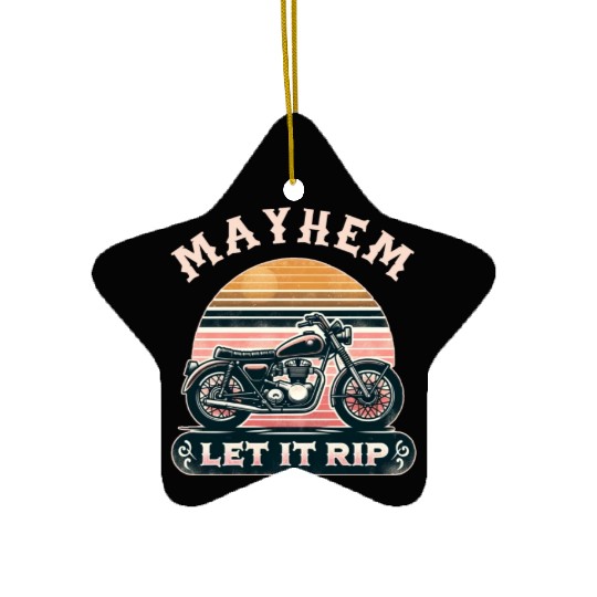 Unleash Chaos with Mayhem Let It Rip Graphic Wear Ceramic Ornaments