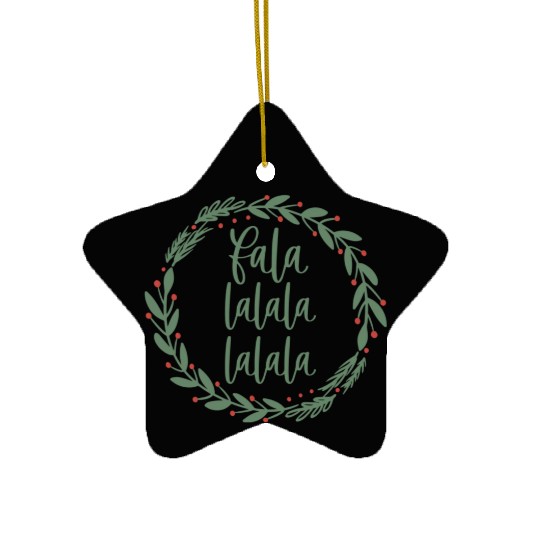 Fa La La Sage Green Christmas Wreath Fun Ceramic Ornaments