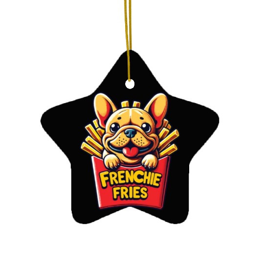 Frenchie Fries - Cute French Bulldog Fries Ceramic Ornaments