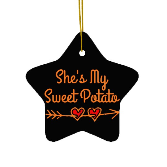 I Yam She's My Sweet Potato Thanksgiving Ceramic Ornaments