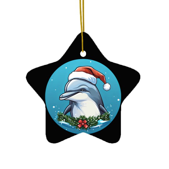 Dolphin Christmas Ceramic Ornaments