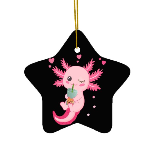Boba Tea Bubble Tea Milk Tea Axolotl Ceramic Ornaments