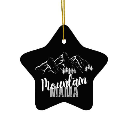 Mountain Mama, 3 Mountain peaks Ceramic Ornaments