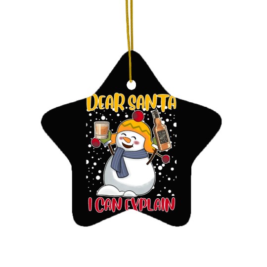 Snowman Dear Santa I can Explain Funny Ceramic Ornaments